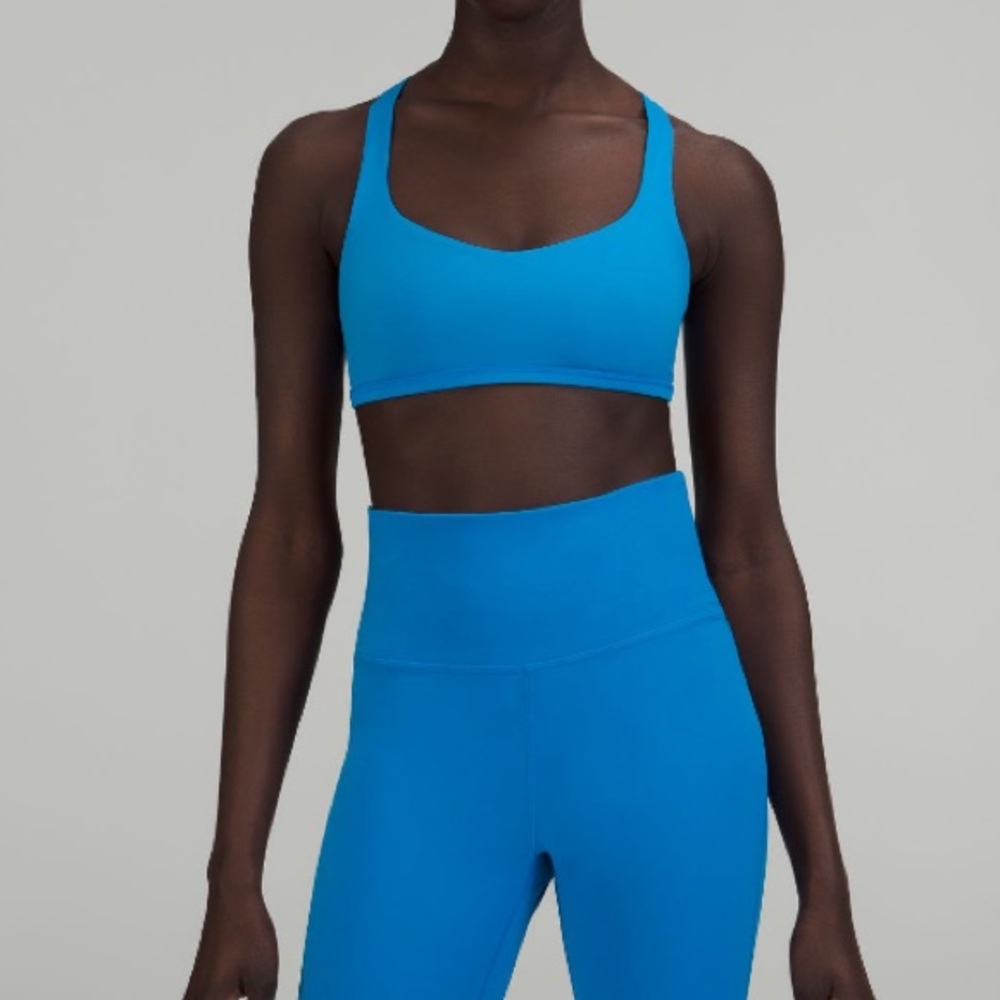 Blue LuluLemon Shorts and Bra Set
